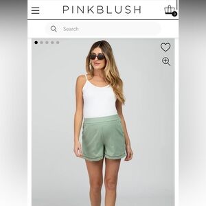 Pinkblush Maternity Sage Green High Waist Shorts